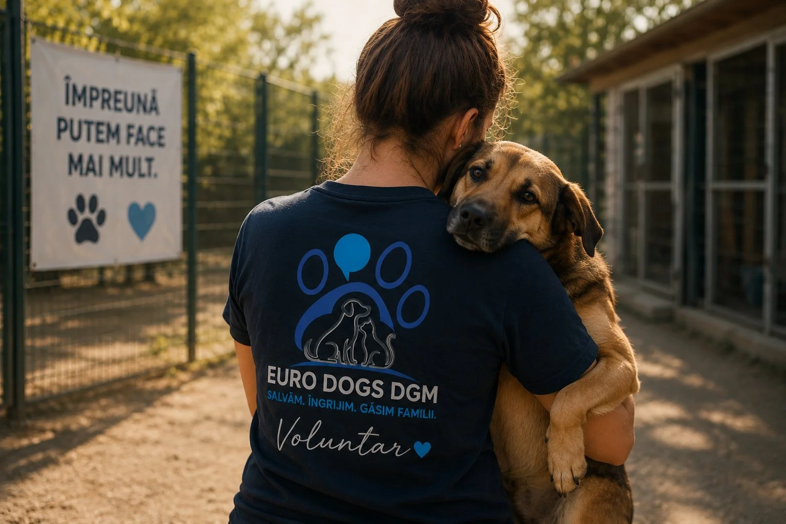 Volunteer caring for a rescued animal