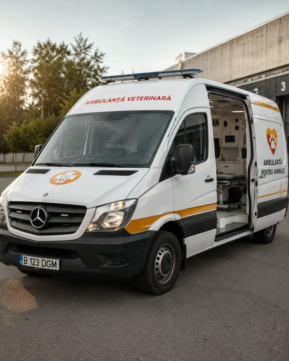 Ambulanță veterinară pentru transportul animalelor salvate